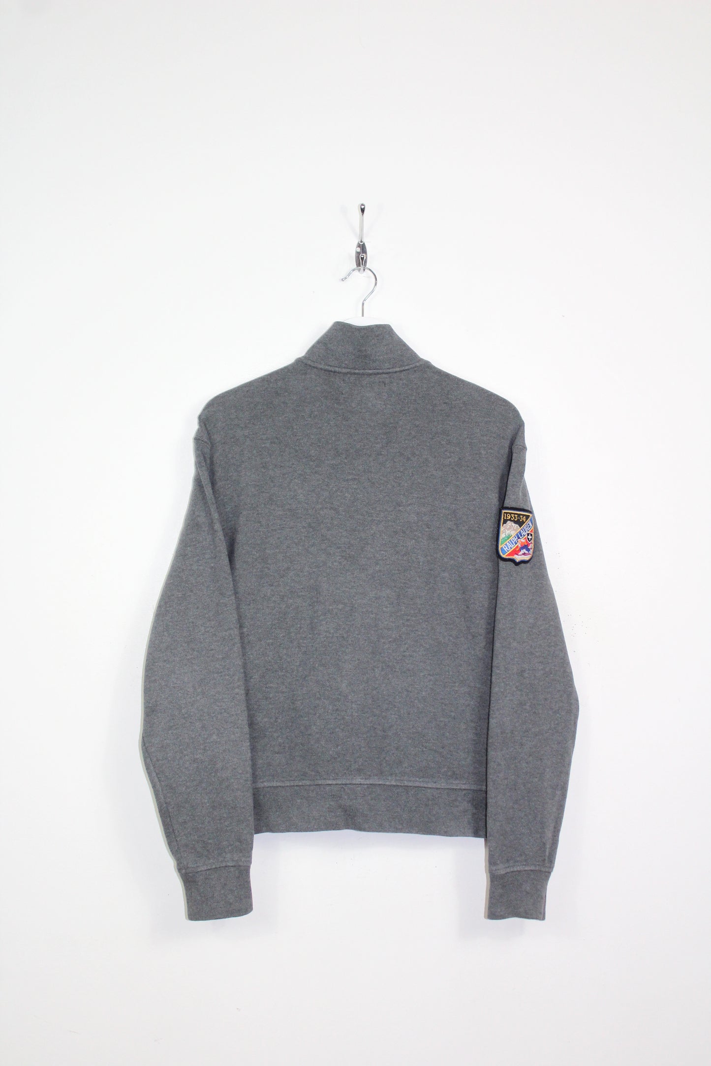 VINTAGE POLO RALPH LAUREN 1933-34 SKI PATCH QUARTER ZIP SWEATSHIRT SMALL
