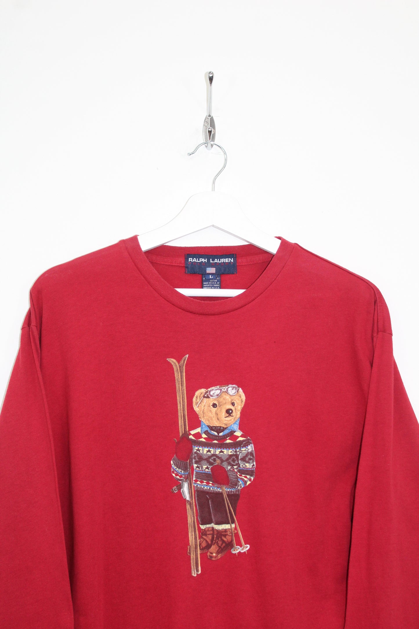 RALPH LAUREN POLO SPORT 90'S VINTAGE POLO SKI BEAR LONG SLEEVE T-SHIRT LARGE