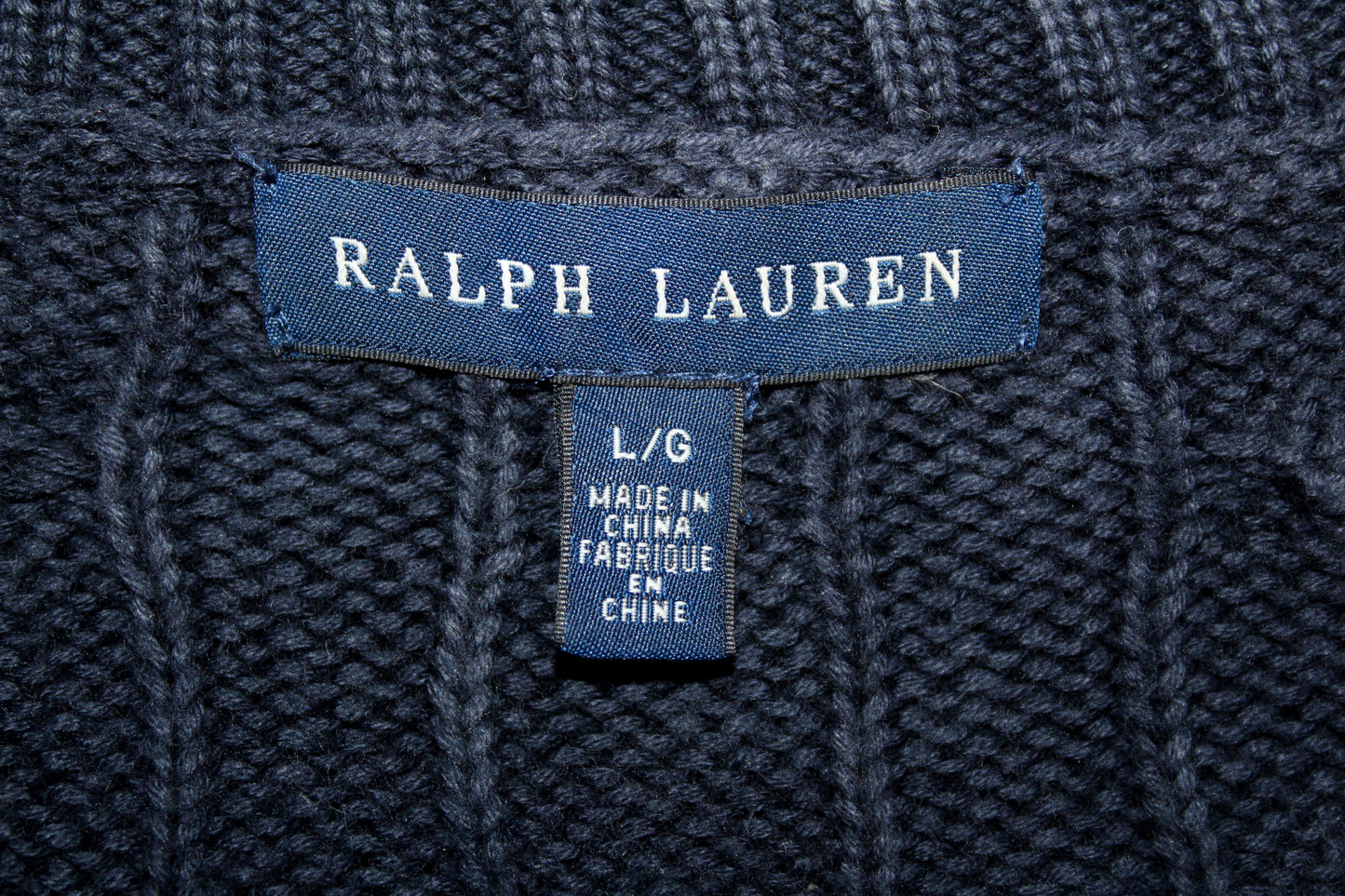 POLO RALPH LAUREN CABLE KNIT JUMPER LARGE (WOMEN'S)