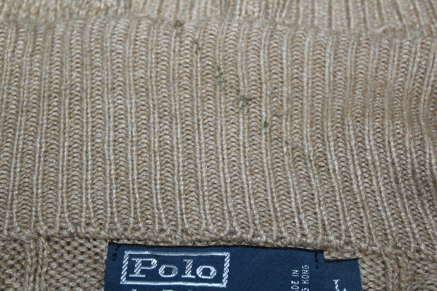 POLO RALPH LAUREN 1/4 ZIP CASHMERE & SILK CABLE KNIT JUMPER LARGE