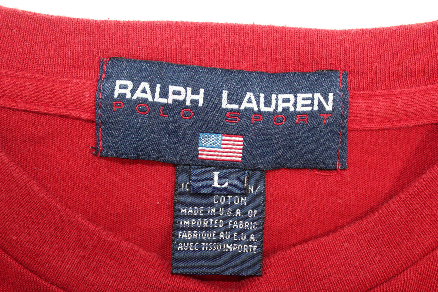 RALPH LAUREN POLO SPORT 90'S VINTAGE POLO SKI BEAR LONG SLEEVE T-SHIRT LARGE
