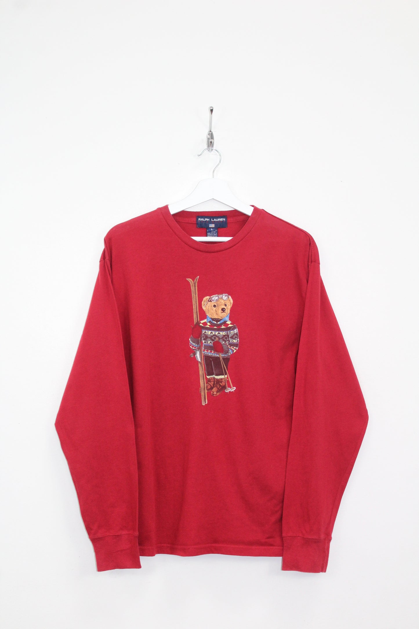 RALPH LAUREN POLO SPORT 90'S VINTAGE POLO SKI BEAR LONG SLEEVE T-SHIRT LARGE