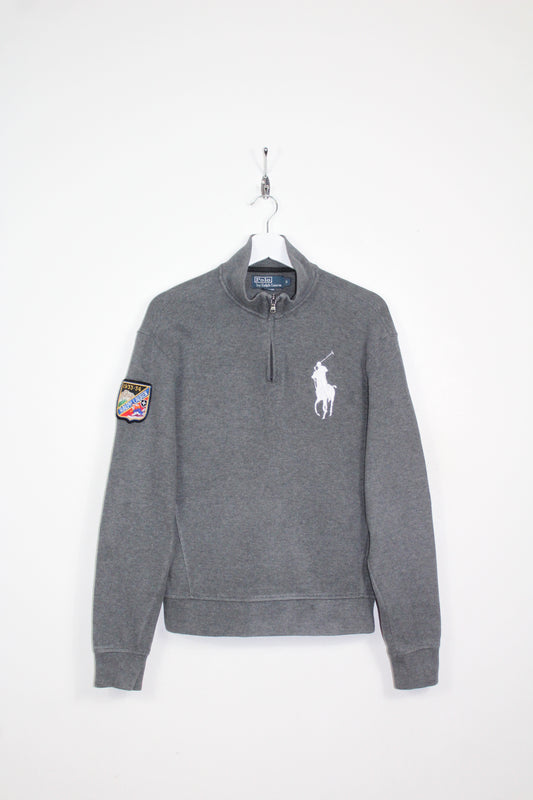 VINTAGE POLO RALPH LAUREN 1933-34 SKI PATCH QUARTER ZIP SWEATSHIRT SMALL