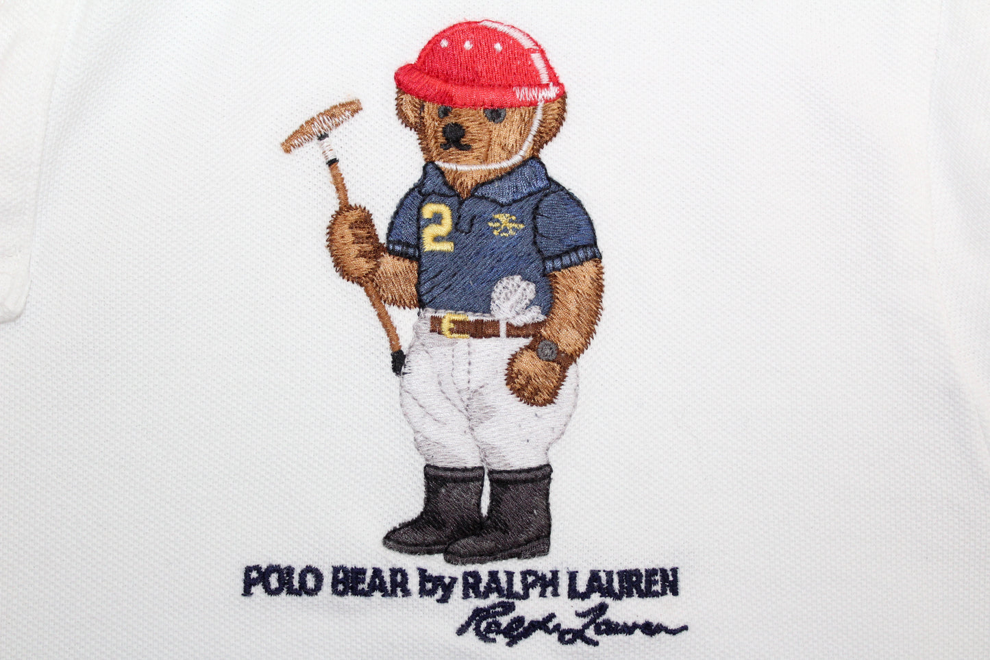 POLO RALPH LAUREN CRICKET BEAR CUSTOM SLIM FIT POLO SHIRT LARGE