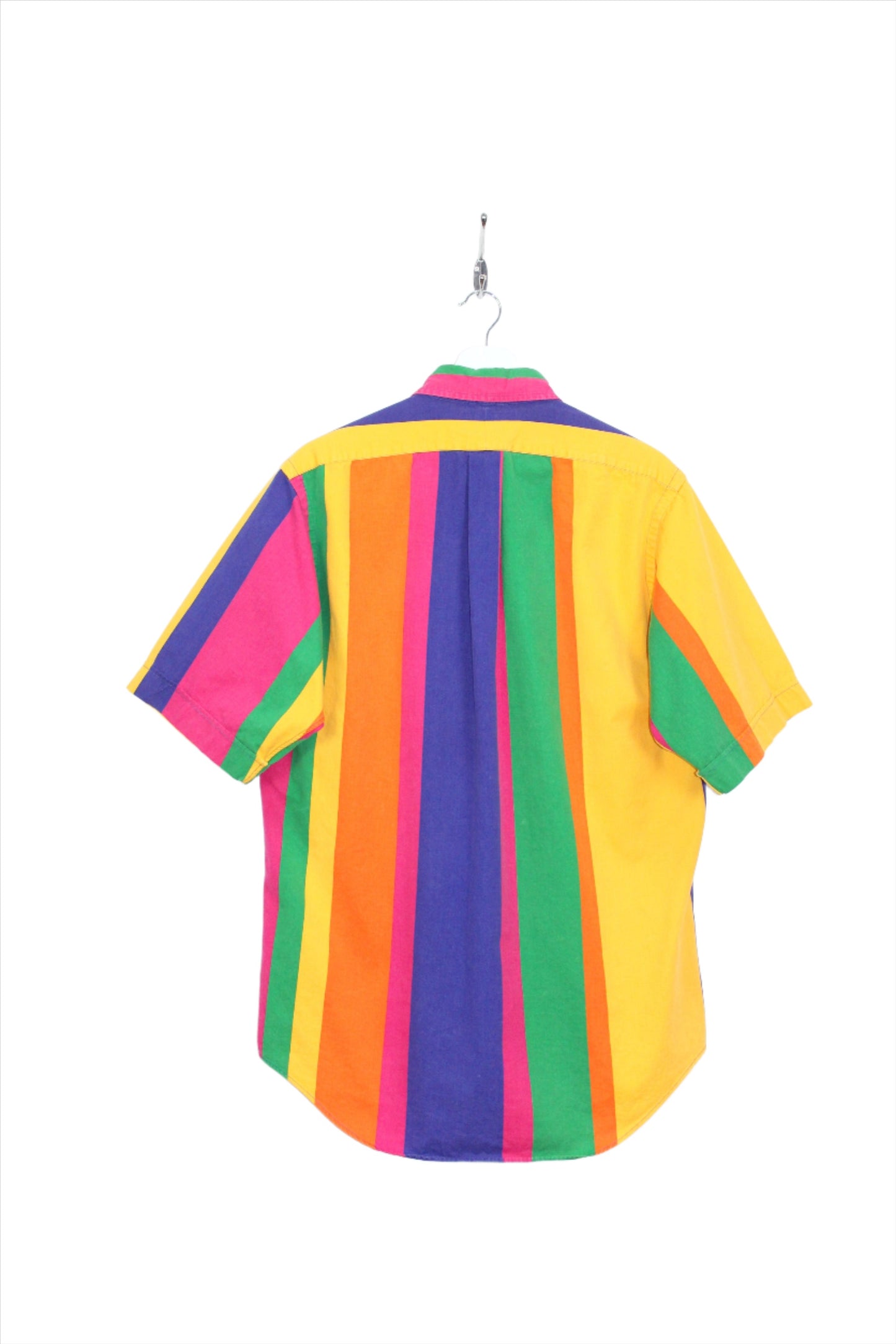 RALPH LAUREN POLO VINTAGE MULTICOLOR STRIPED SHORT SLEEVE SHIRT MEDIUM