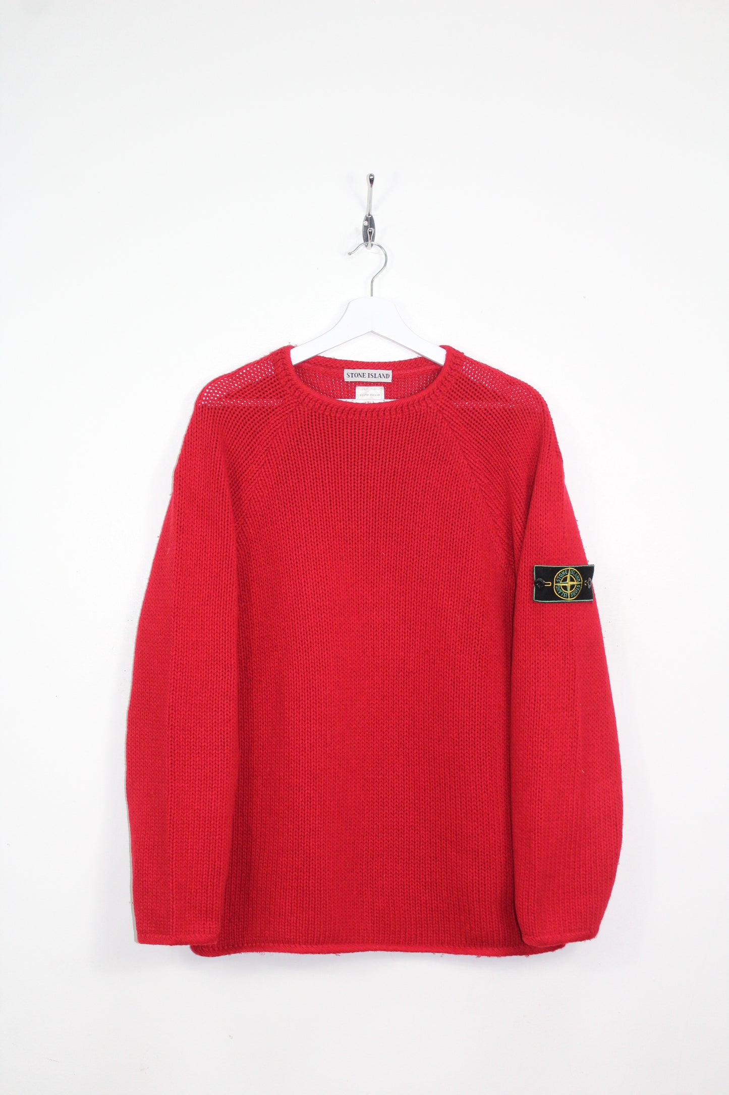 STONE ISLAND 80'S VINTAGE RIBBED WOOL KNIT SWEATSHIRT LARGE