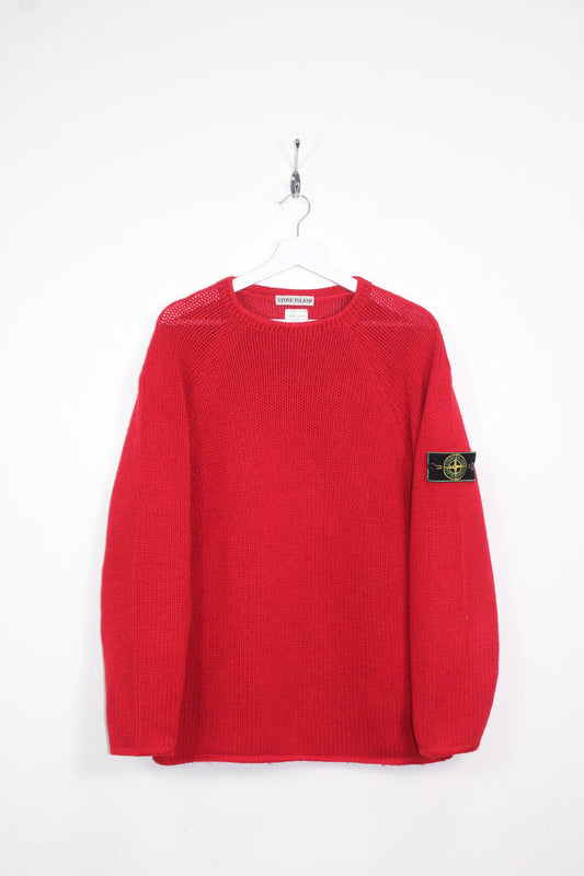 STONE ISLAND 80'S VINTAGE RIBBED WOOL KNIT SWEATSHIRT LARGE