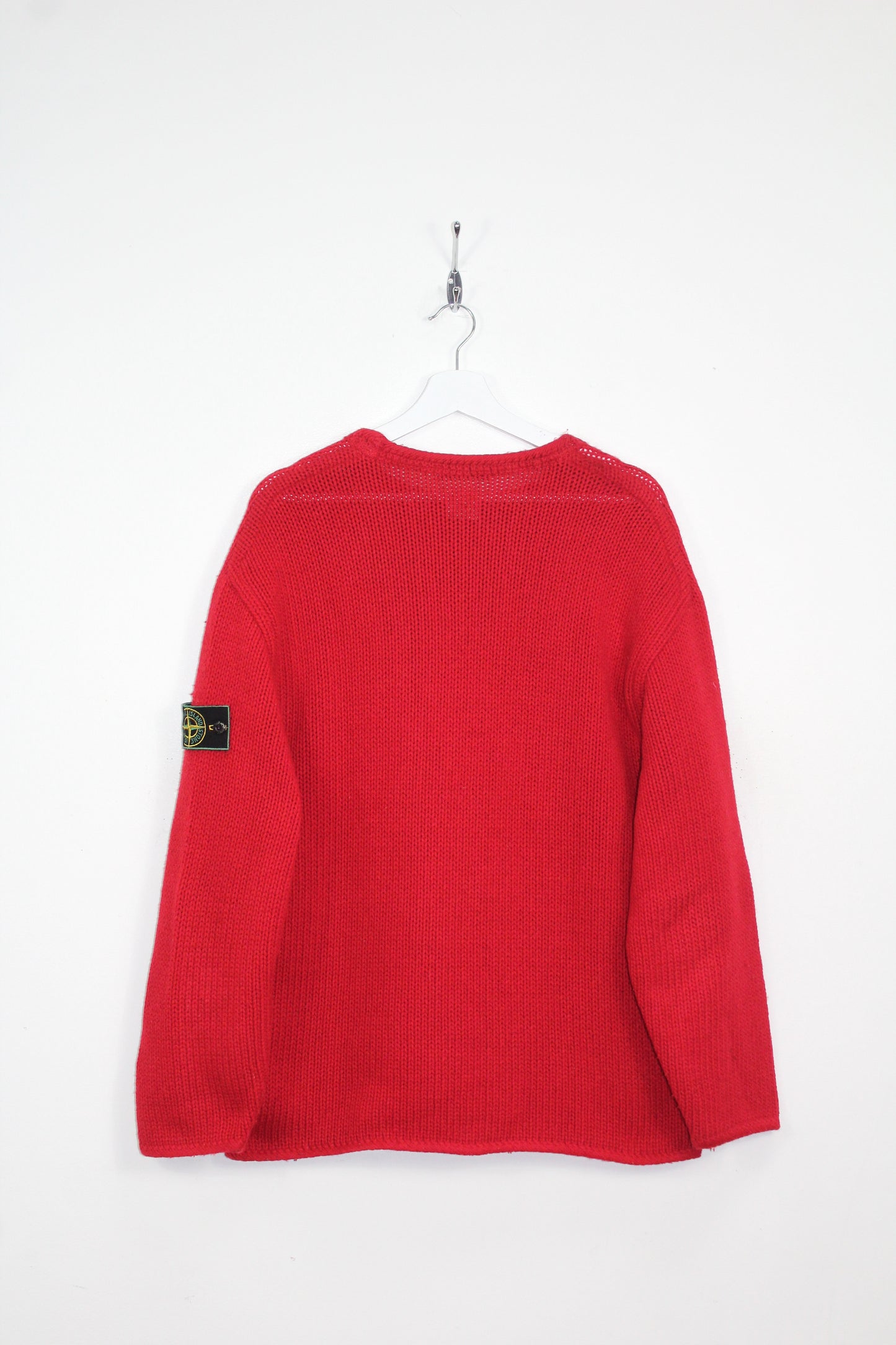 STONE ISLAND 80'S VINTAGE RIBBED WOOL KNIT SWEATSHIRT LARGE