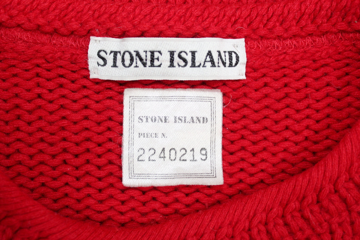 STONE ISLAND 80'S VINTAGE RIBBED WOOL KNIT SWEATSHIRT LARGE