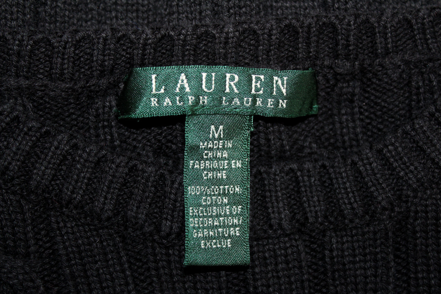 RALPH LAUREN CABLE KNIT JUMPER MEDIUM (WOMEN'S)