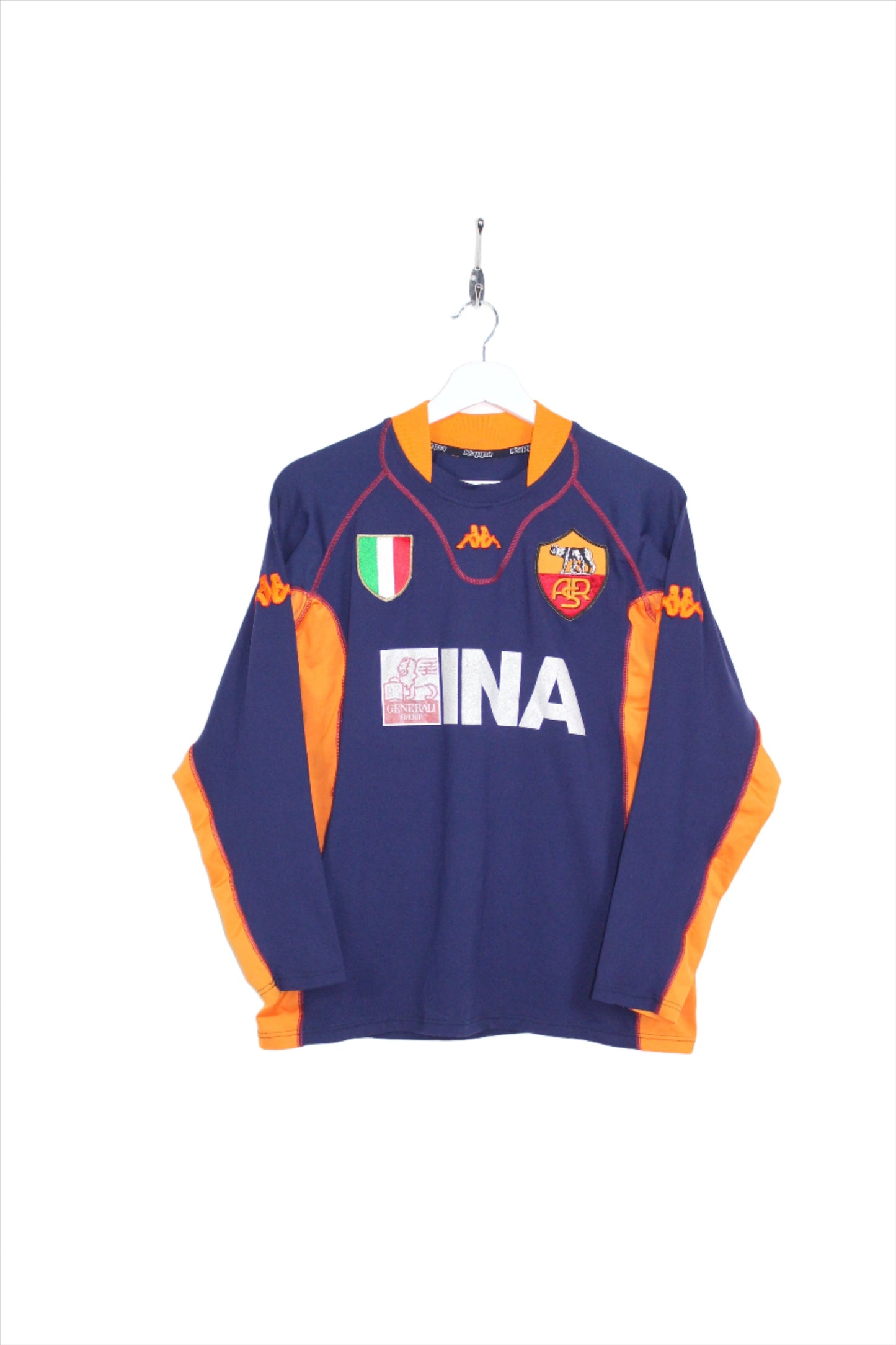 ROMA 2001-02 KAPPA VINTAGE THIRD L/S FOOTBALL SHIRT LARGE