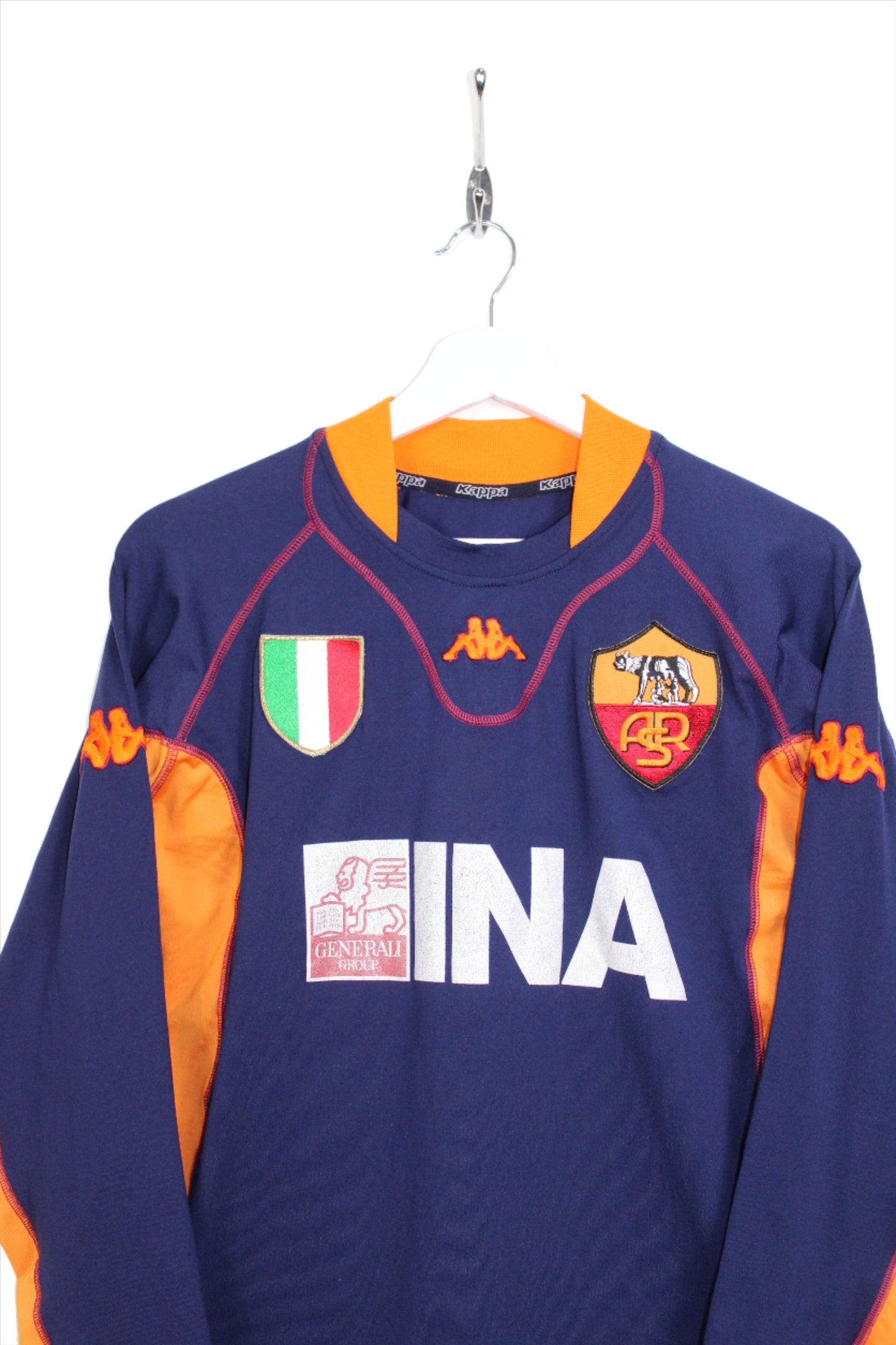 ROMA 2001-02 KAPPA VINTAGE THIRD L/S FOOTBALL SHIRT LARGE