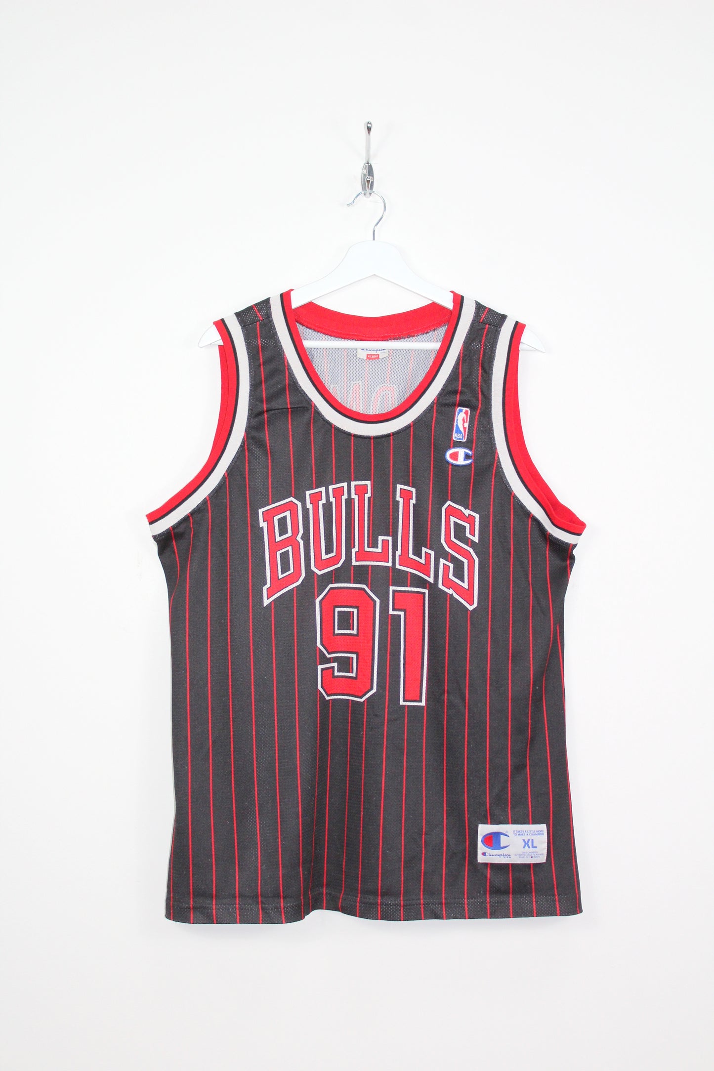 CHAMPION VINTAGE CHICAGO BULLS 1995-96 #91 RODMAN NBA JERSEY XL