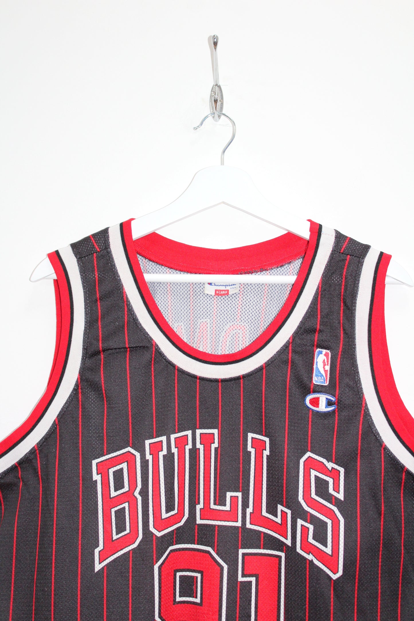 CHAMPION VINTAGE CHICAGO BULLS 1995-96 #91 RODMAN NBA JERSEY XL