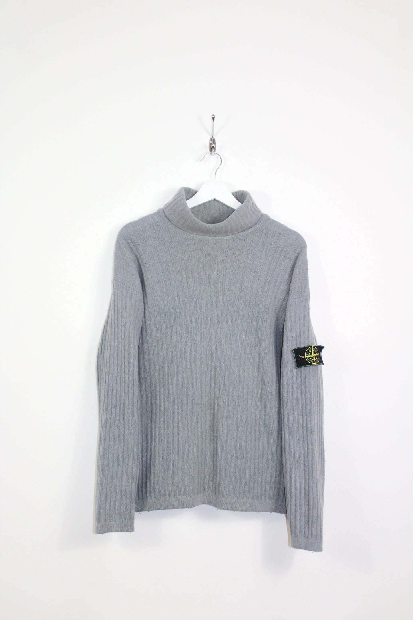 STONE ISLAND 80'S VINTAGE TURTLE NECK KNIT WOOL JUMPER MEDIUM