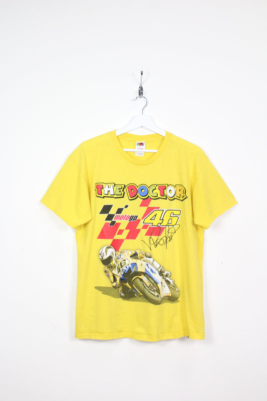 VINTAGE VALENTINO ROSSI THE DOCTOR 46 SIGNED MOTO GP MOTORBIKE T-SHIRT LARGE