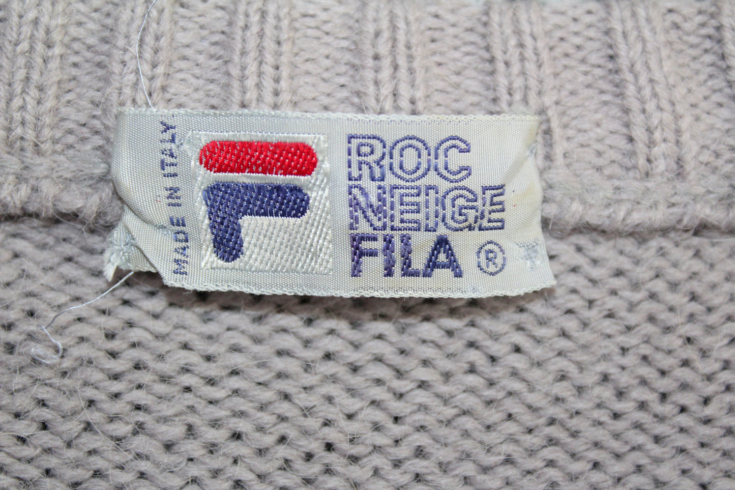 FILA 70'S VINTAGE ROC NEIGE SKI KNIT WOOL JUMPER SMALL