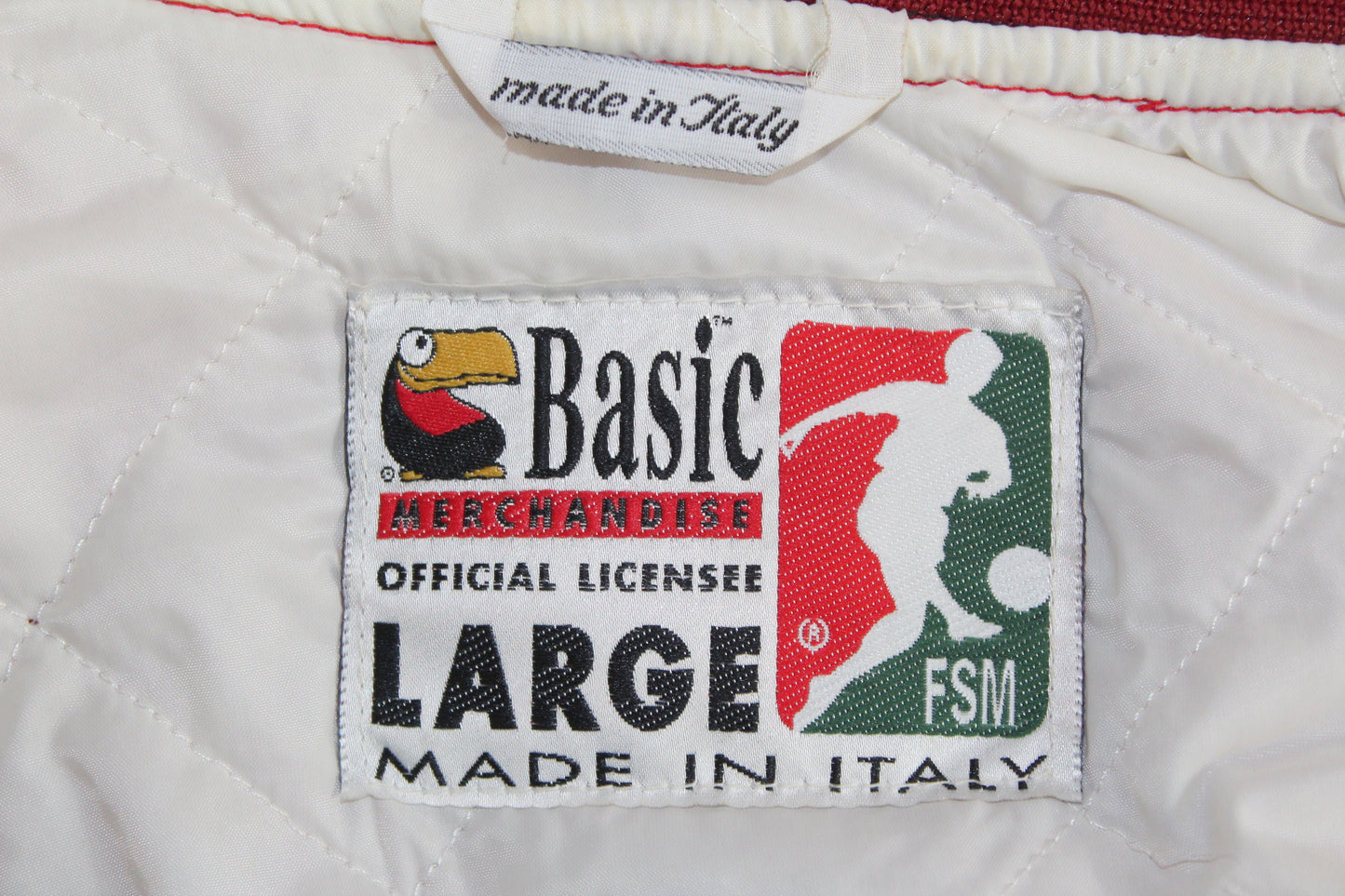 AS ROMA 90'S VINTAGE PADDED BOMBER JACKET LARGE