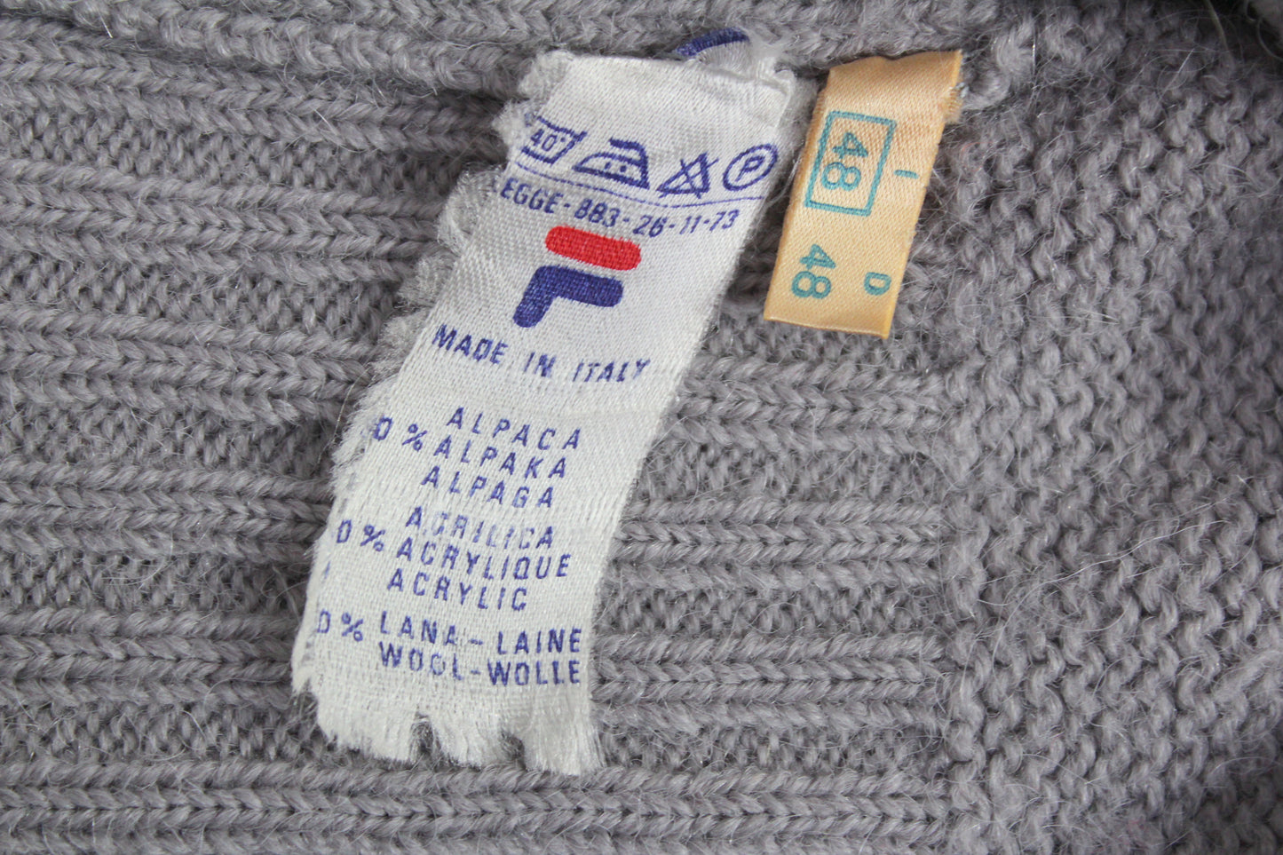 FILA 70'S VINTAGE ROC NEIGE SKI KNIT WOOL JUMPER SMALL