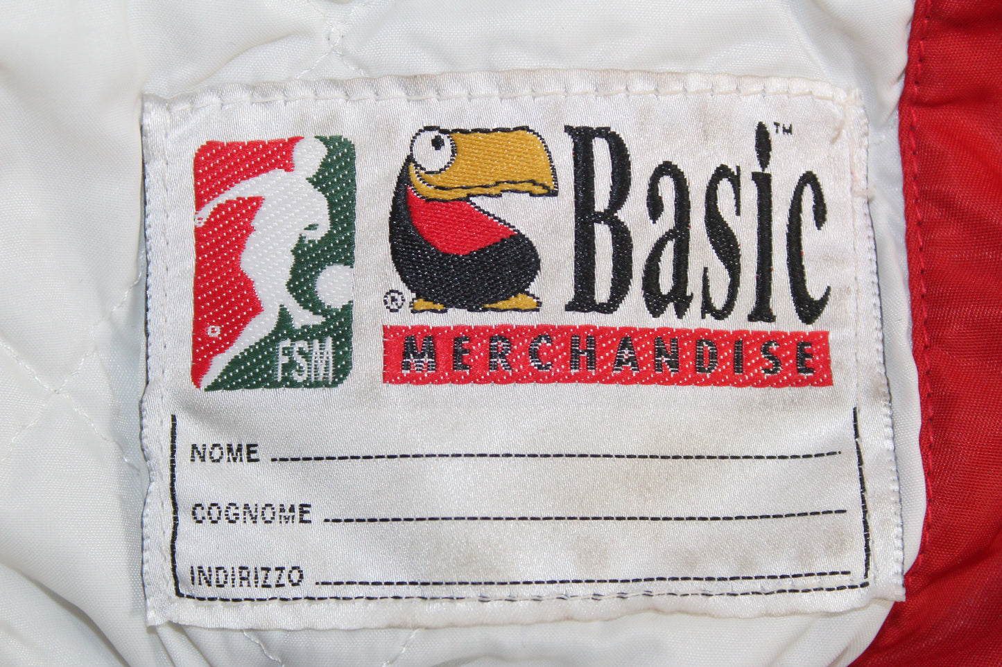 AS ROMA 90'S VINTAGE PADDED BOMBER JACKET LARGE