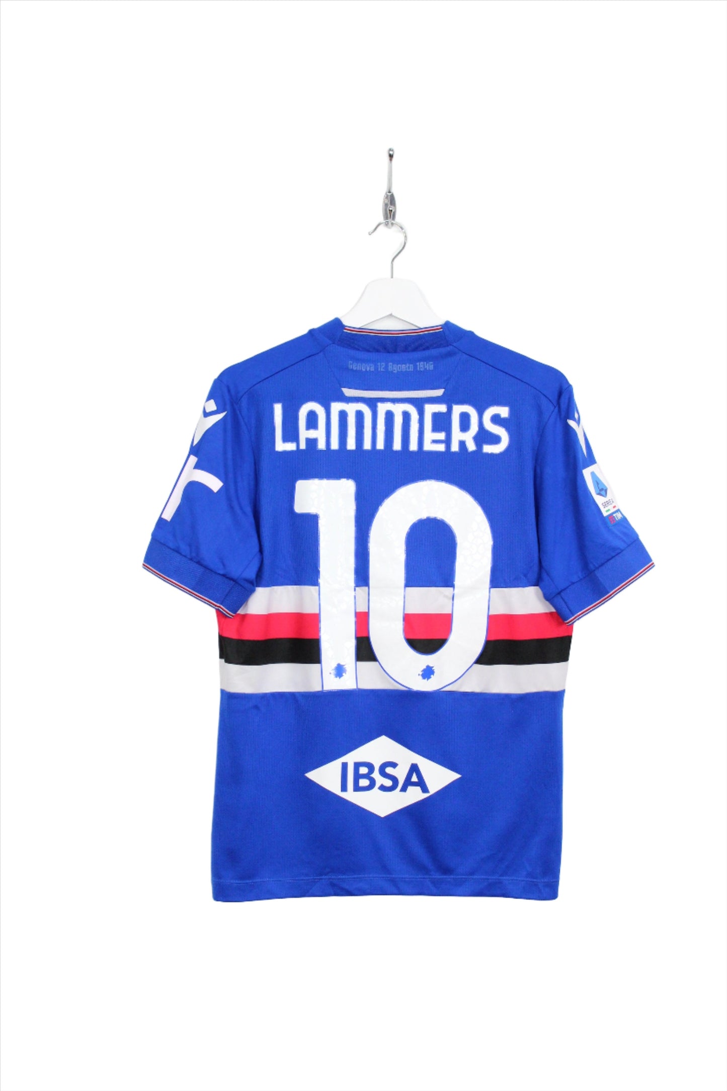 SAMPDORIA 2022-23 MACRON PLAYERS ISSUE HOME FOOTBALL SHIRT LAMMERS #10 SMALL