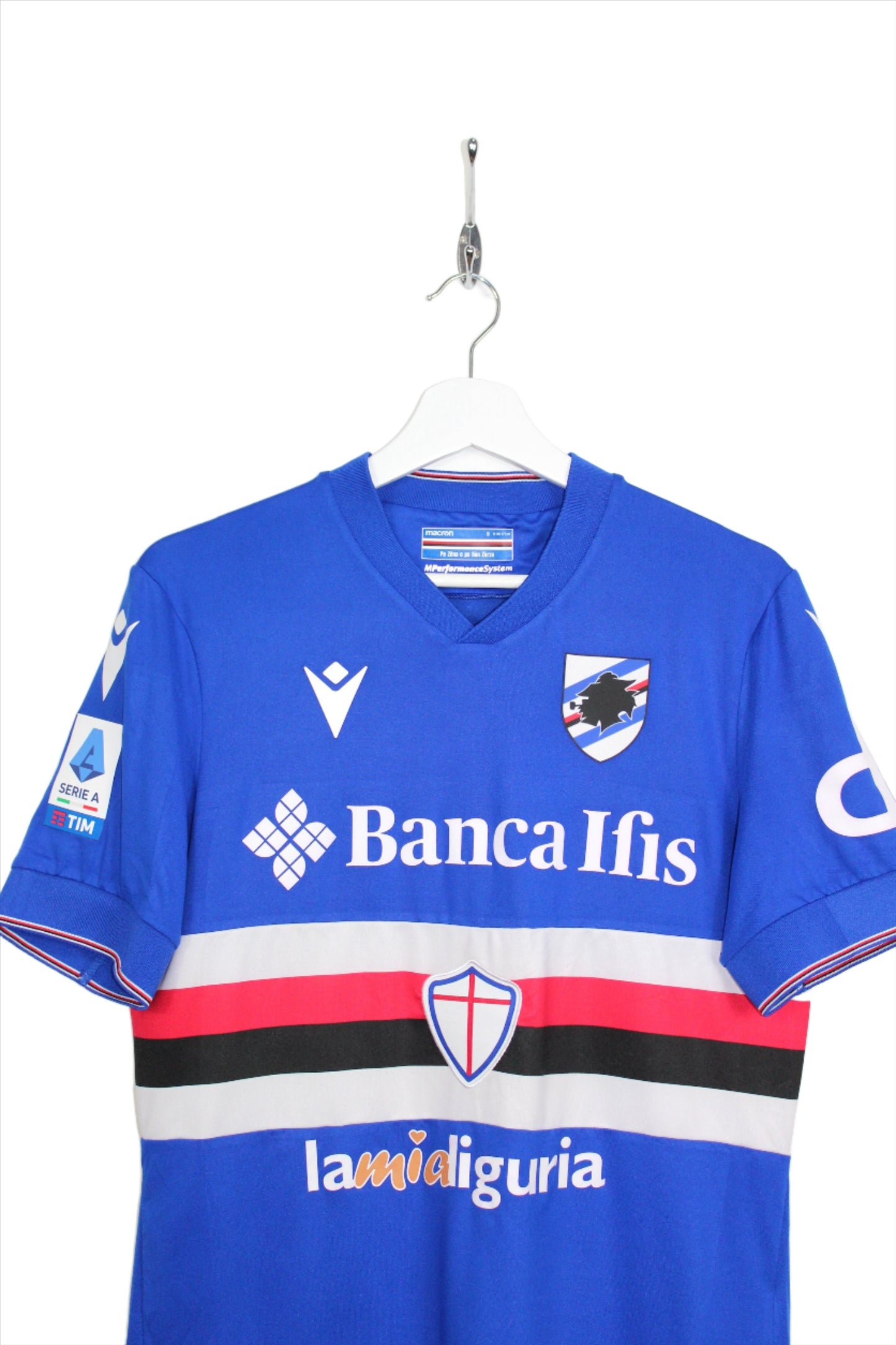 SAMPDORIA 2022-23 MACRON PLAYERS ISSUE HOME FOOTBALL SHIRT LAMMERS #10 SMALL