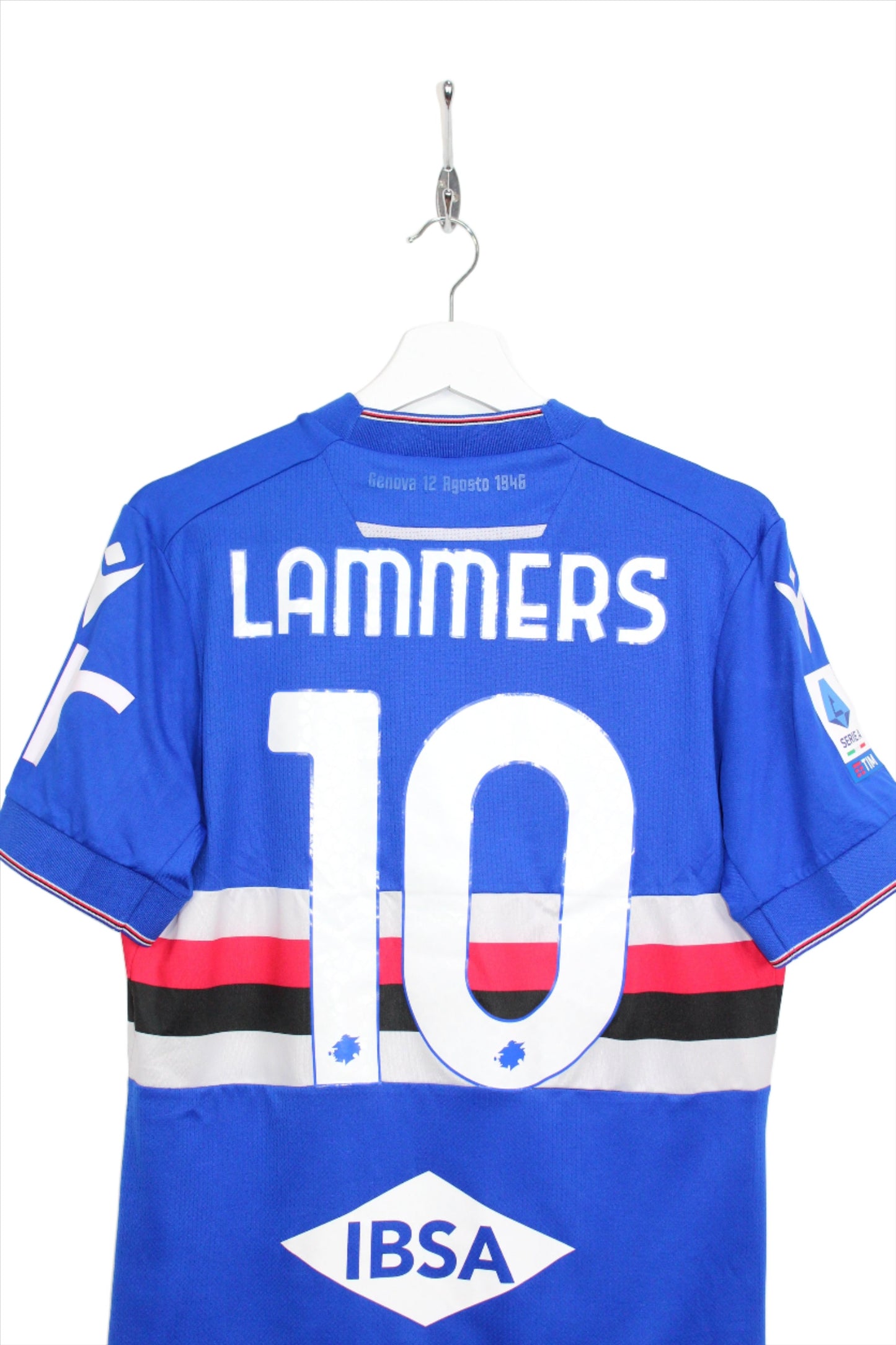 SAMPDORIA 2022-23 MACRON PLAYERS ISSUE HOME FOOTBALL SHIRT LAMMERS #10 SMALL