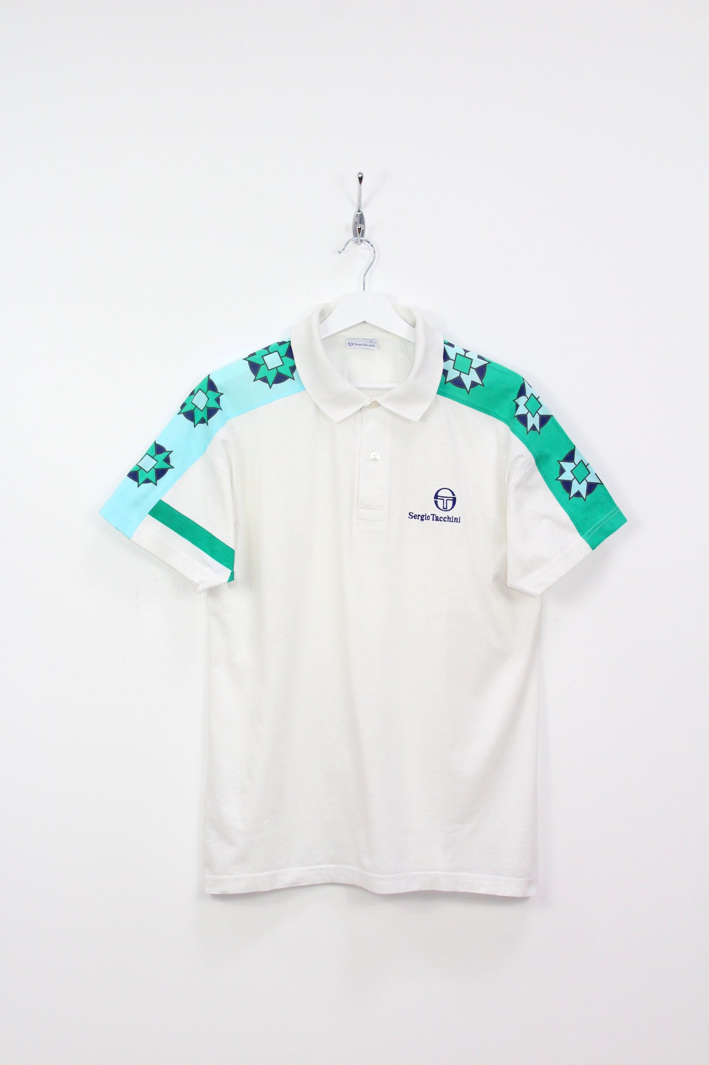 SERGIO TACCHINI 90'S VINTAGE SAMPRAS WIMBLEDON 1991 TENNIS POLO SHIRT LARGE