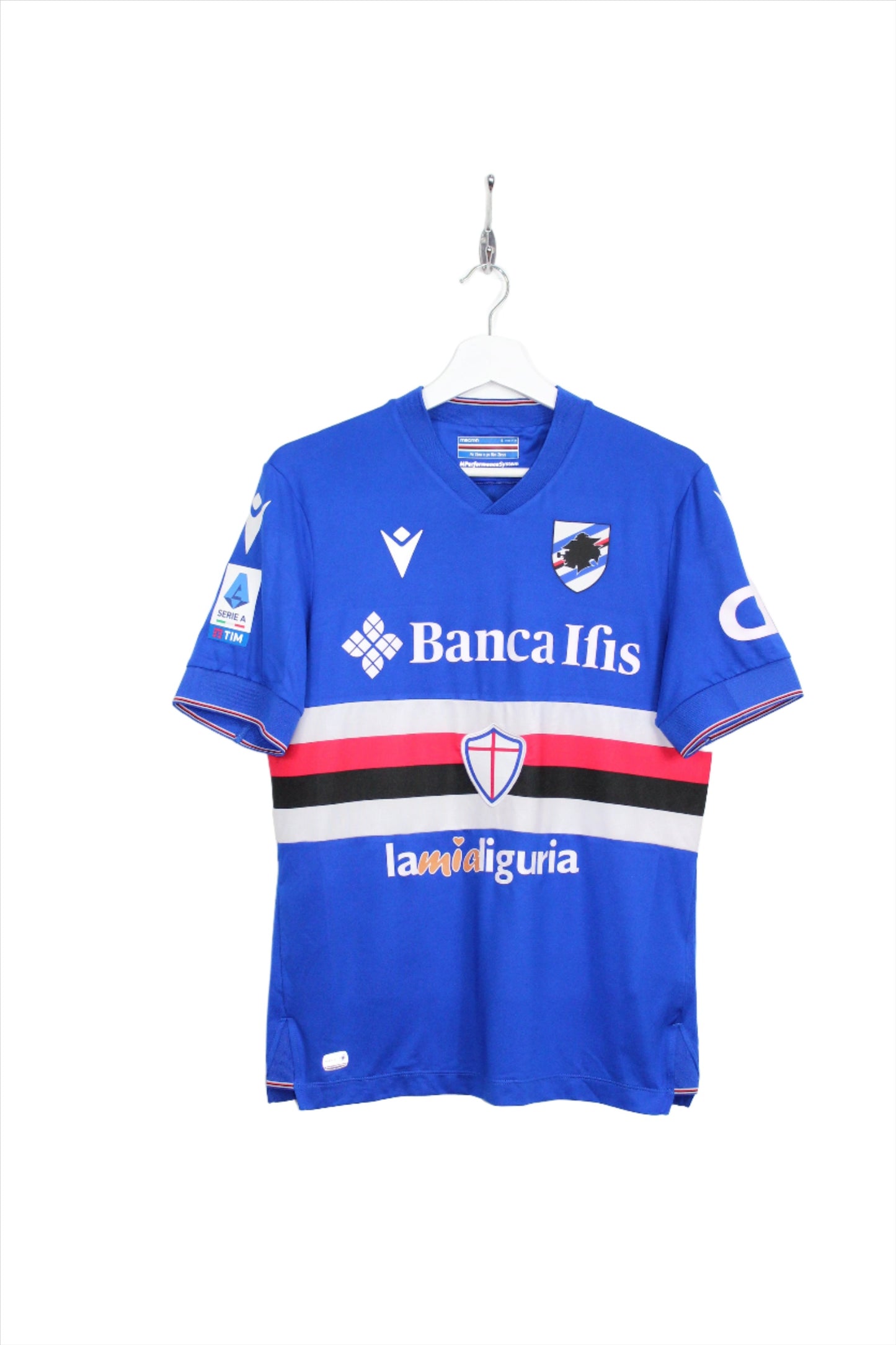 SAMPDORIA 2022-23 MACRON PLAYERS ISSUE HOME FOOTBALL SHIRT LAMMERS #10 SMALL