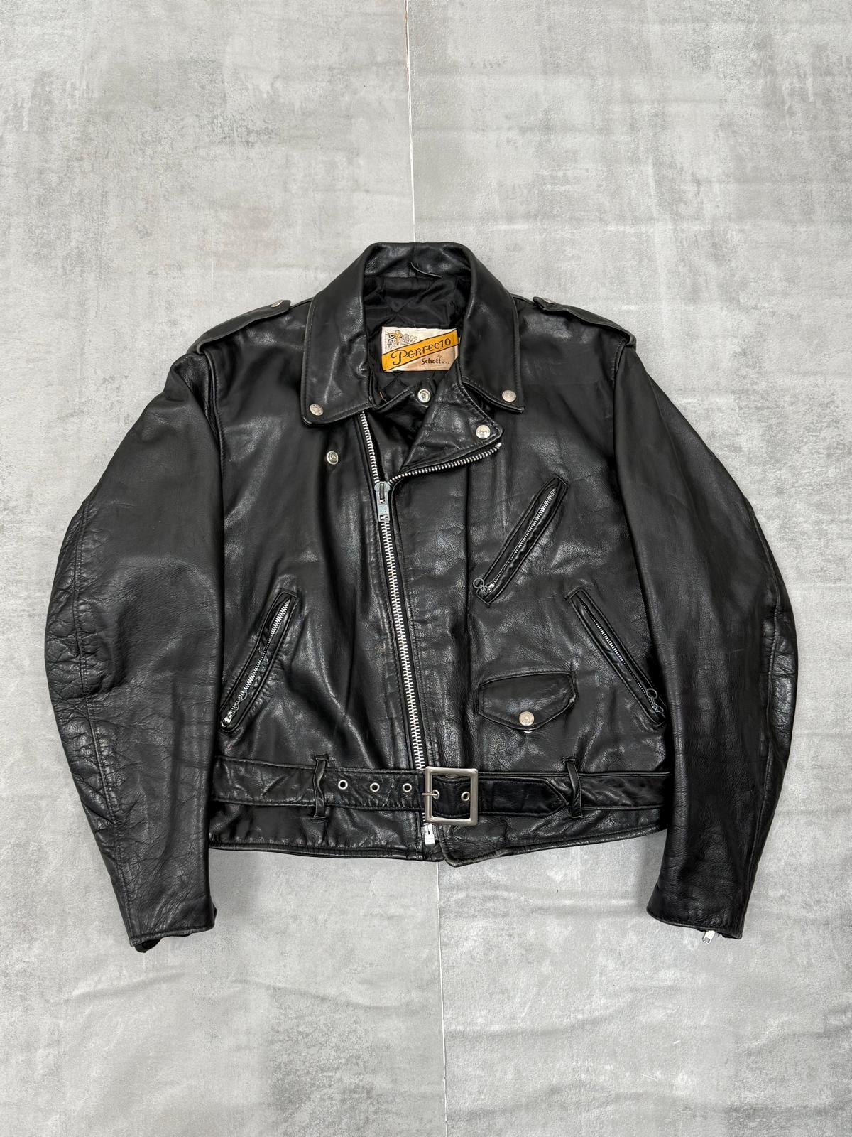 SCHOTT NYC PERFECTO 90'S VINTAGE DOUBLE RIDERS MOTORCYCLE LEATHER JACKET MEDIUM
