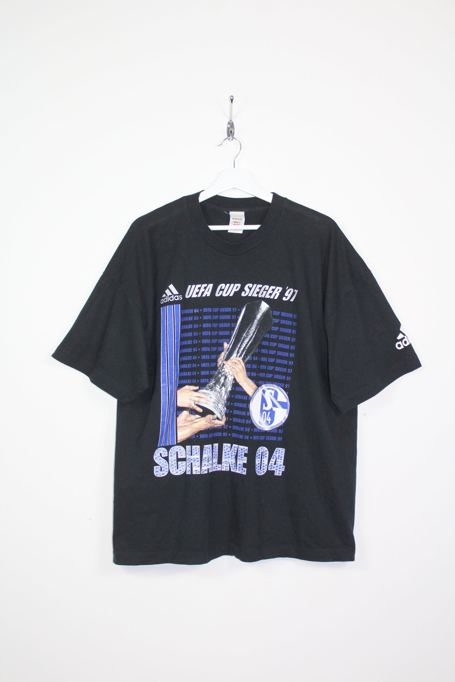 ADIDAS VINTAGE SCHALKE 04 1997 UEFA CUP WINNER T-SHIRT XL