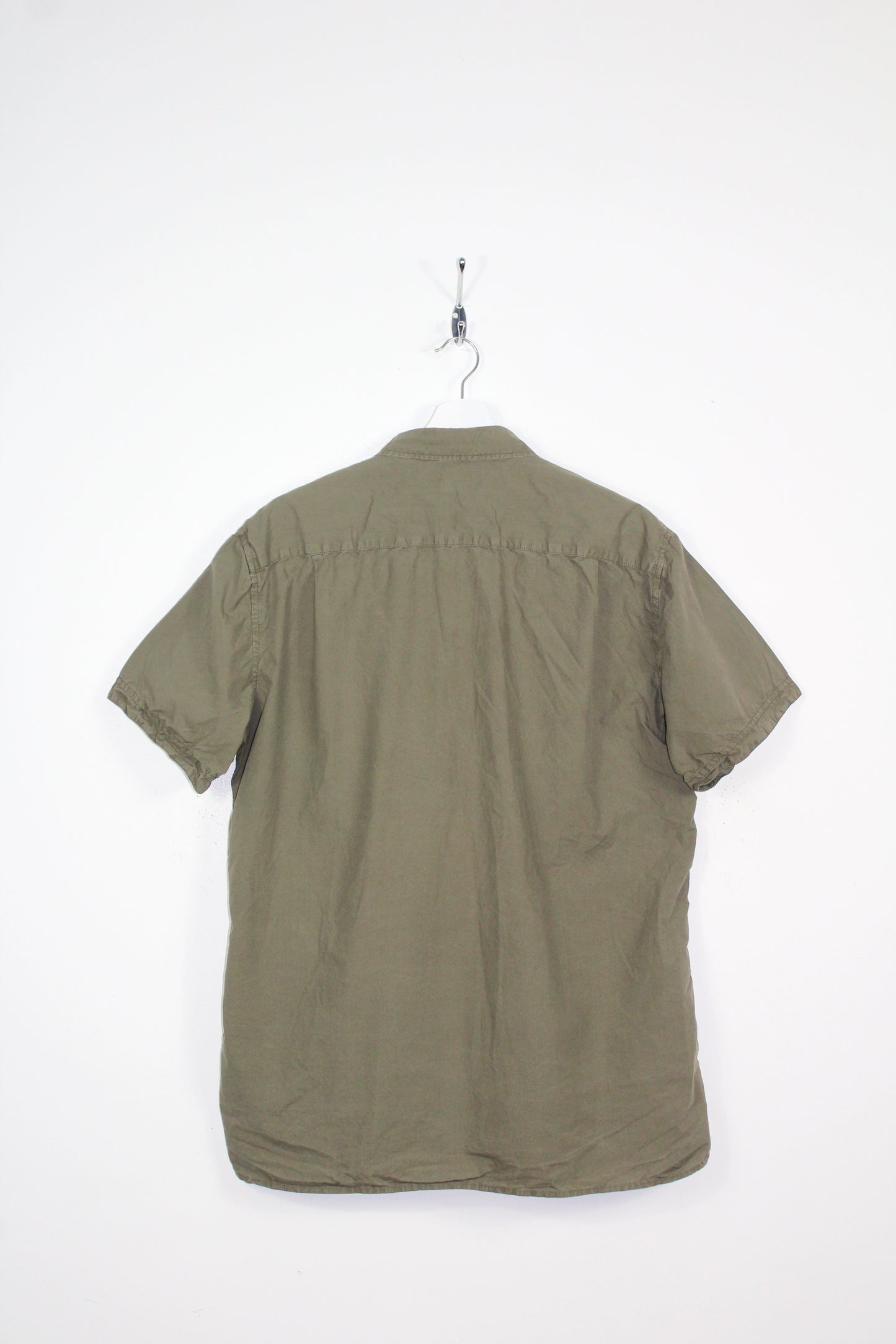 VINTAGE STONE ISLAND SPELL OUT SHORT SLEEVE BUTTON DOWN SHIRT LARGE