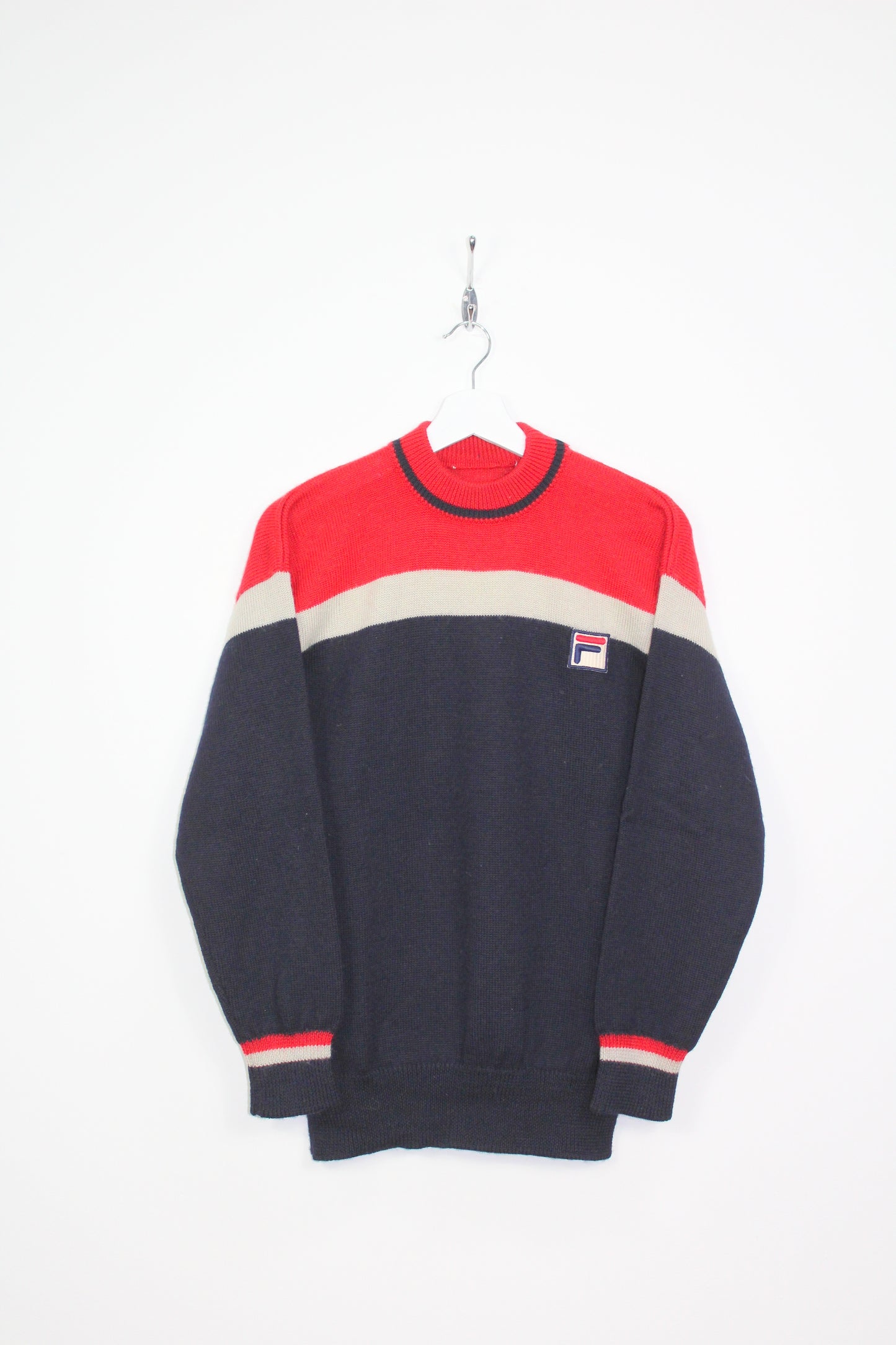 FILA 80'S VINTAGE SIRO SKI KNIT WOOL JUMPER MEDIUM