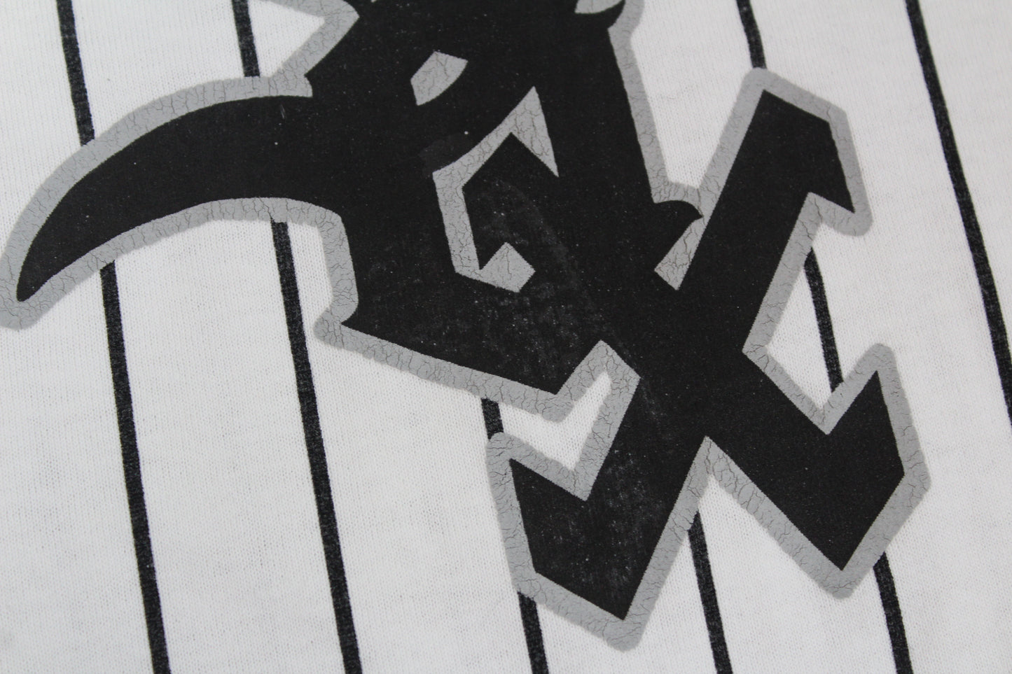 RUSSELL ATHLETIC CHICAGO WHITE SOX 90'S VINTAGE PINSTRIPE MLB BASEBALL JERSEY LARGE