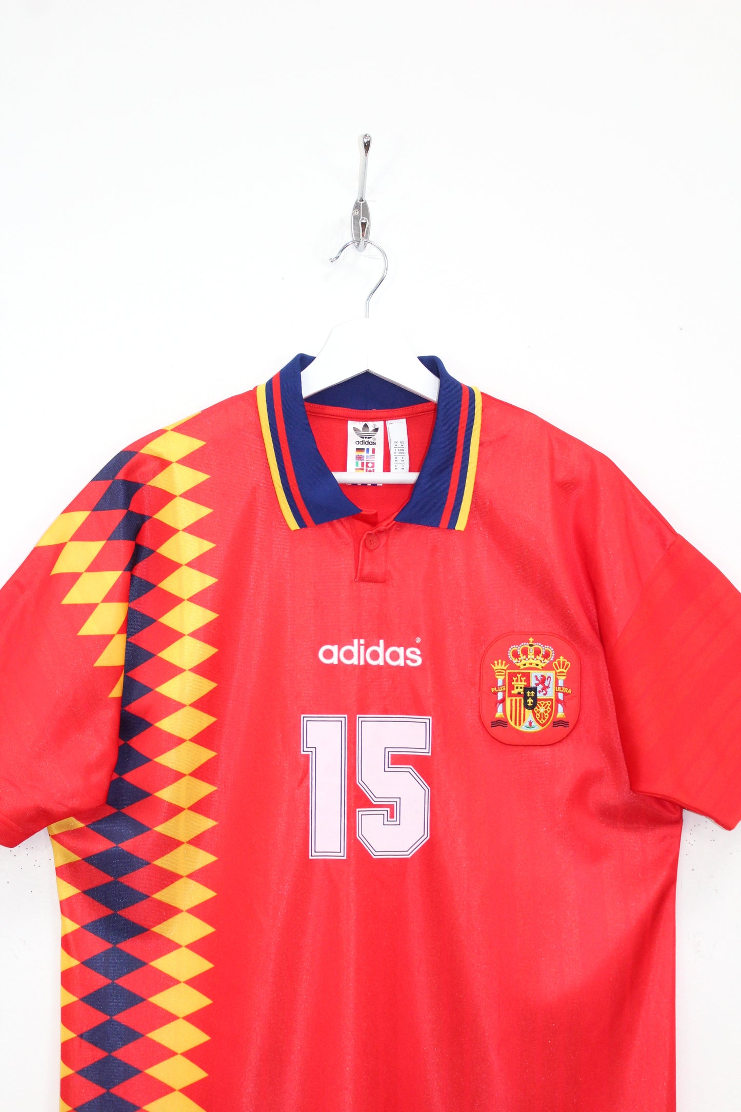 ADIDAS ORIGINALS SPAIN WORLD CUP 1994 FOOTBALL SHIRT #15 MEDIUM