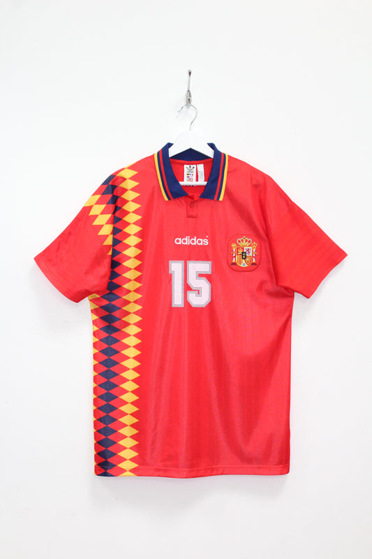 ADIDAS ORIGINALS SPAIN WORLD CUP 1994 FOOTBALL SHIRT #15 MEDIUM