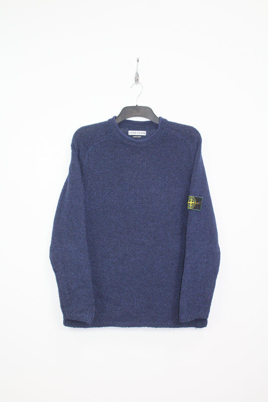 VINTAGE STONE ISLAND SS 1998 CREW NECK COTTON CHENILLE KNIT SWEATSHIRT MEDIUM