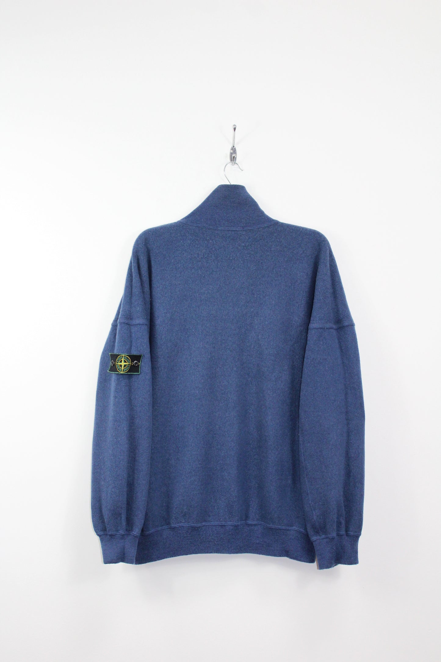 VINTAGE STONE ISLAND AW 1989 ZIPPED MOCK NECK WOOL SWEATSHIRT XL