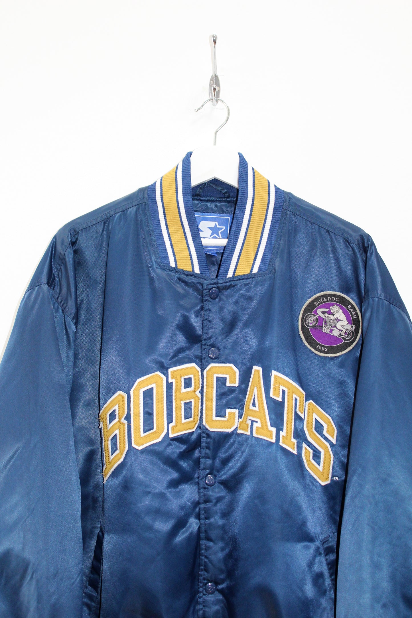 STARTER MONTANA STATE BOBCATS 90'S VINTAGE SATIN BOMBER JACKET LARGE