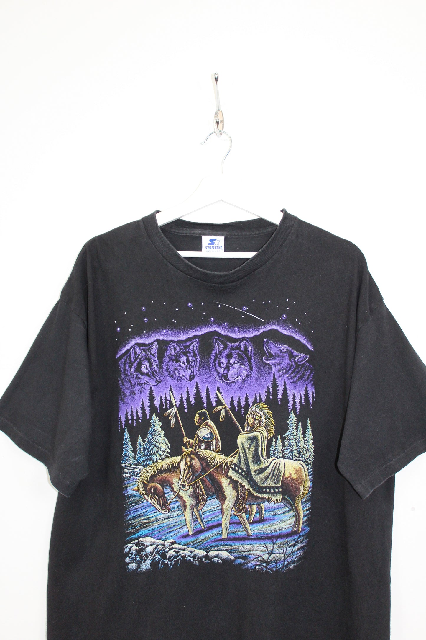 STARTER 90'S VINTAGE NATIVE INDIAN SCENE T-SHIRT XL