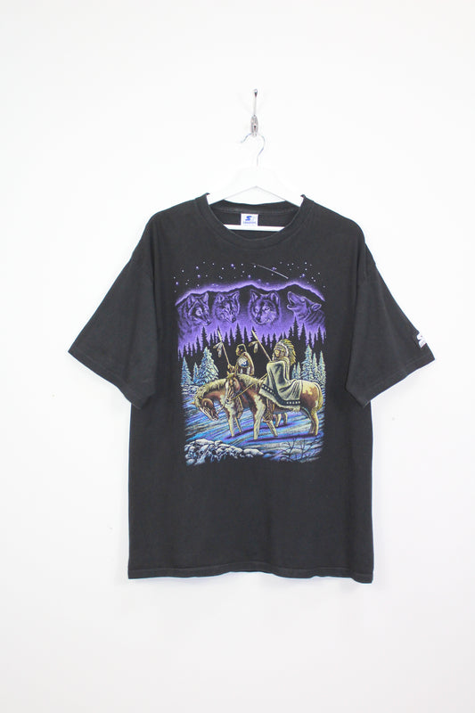 STARTER 90'S VINTAGE NATIVE INDIAN SCENE T-SHIRT XL