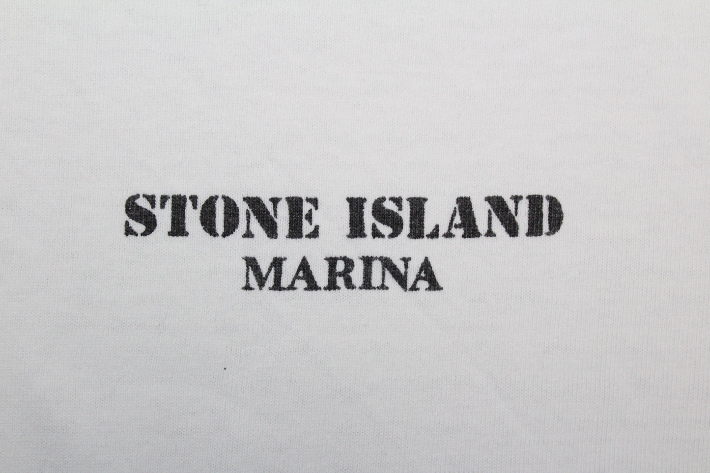 VINTAGE STONE ISLAND MARINA SS 1996 SPELL OUT T-SHIRT SMALL