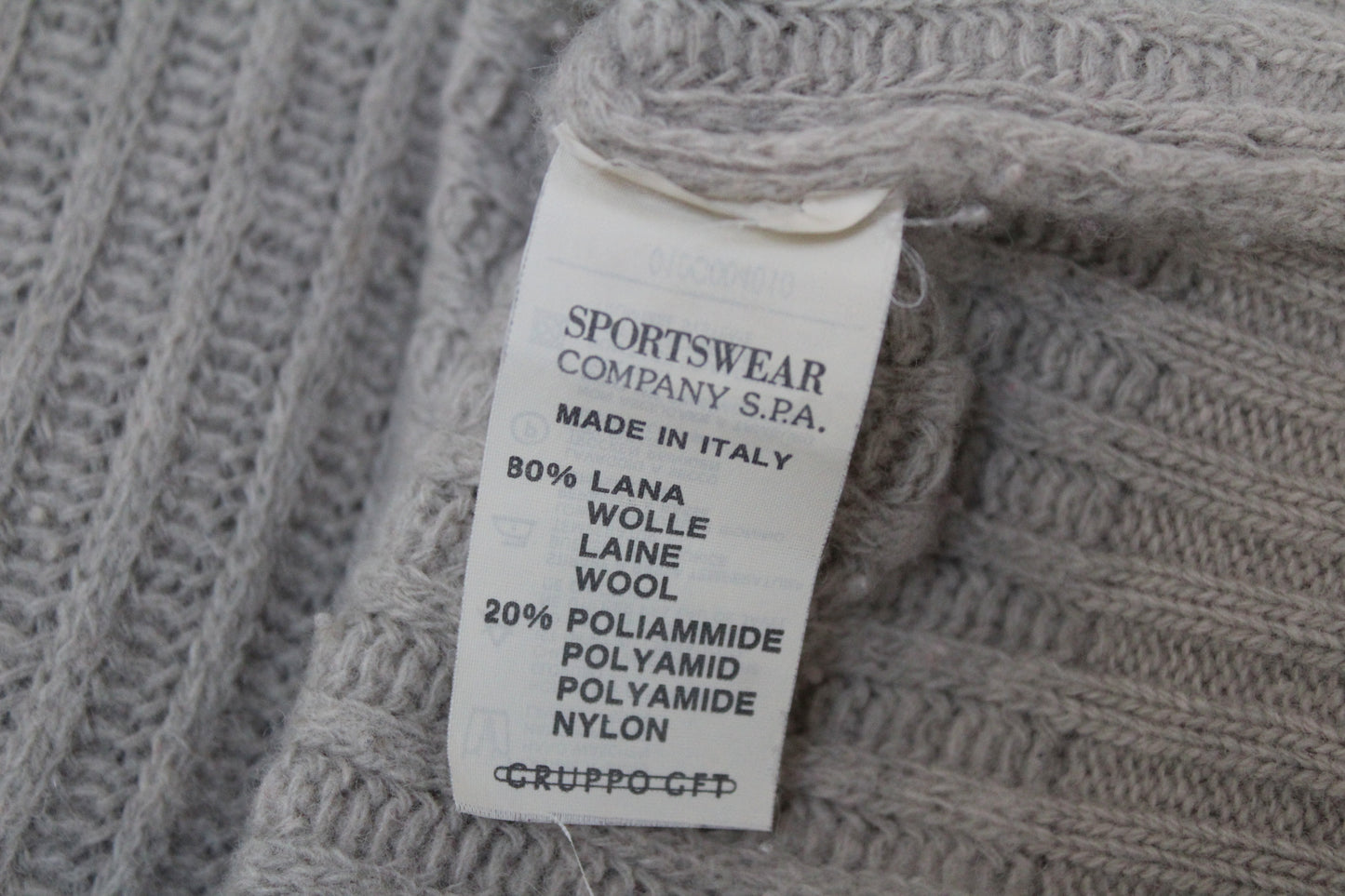 STONE ISLAND 80'S VINTAGE ROLL NECK KNIT WOOL JUMPER LARGE