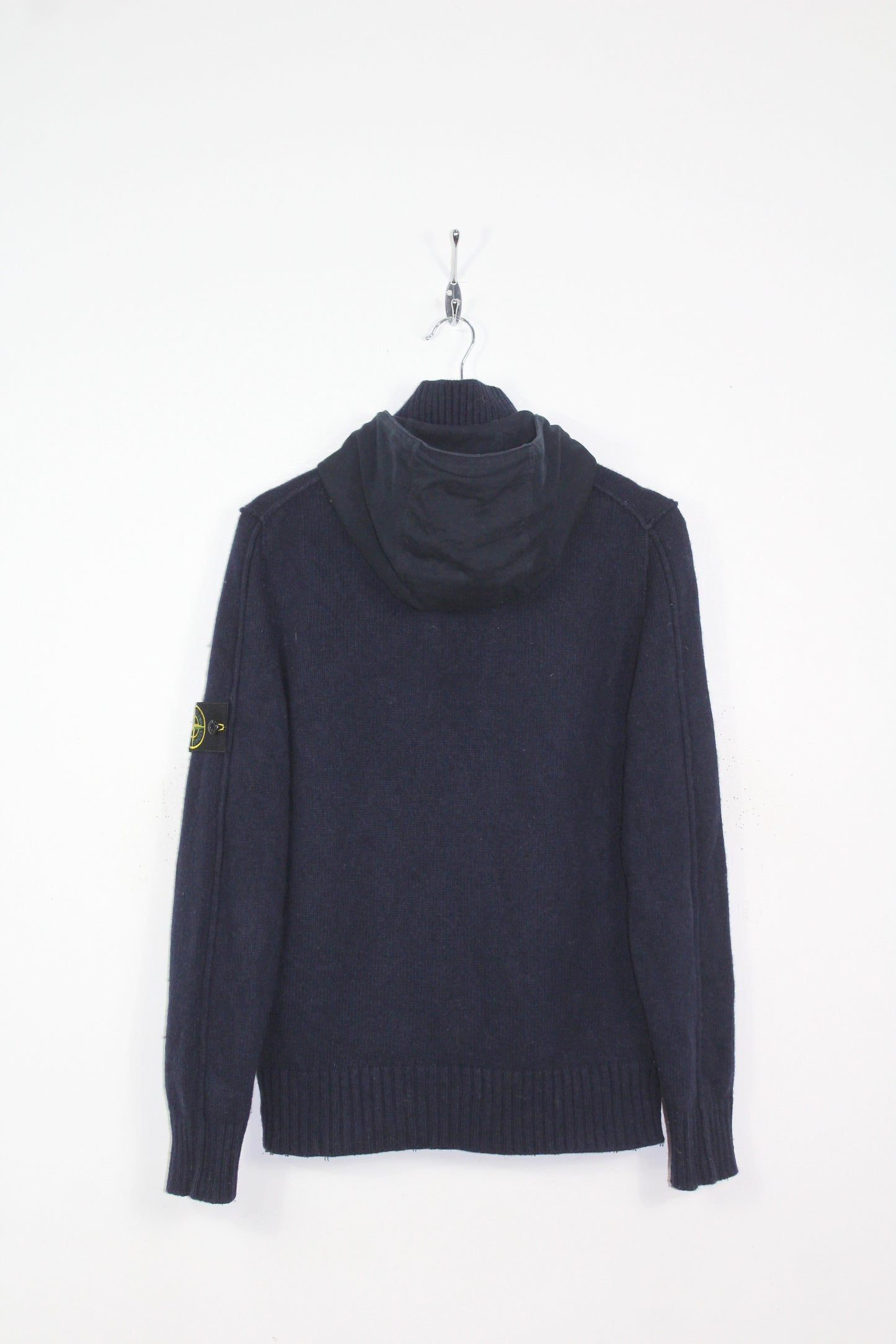 STONE ISLAND WOOL KNIT HOODIE JUMPER SMALL
