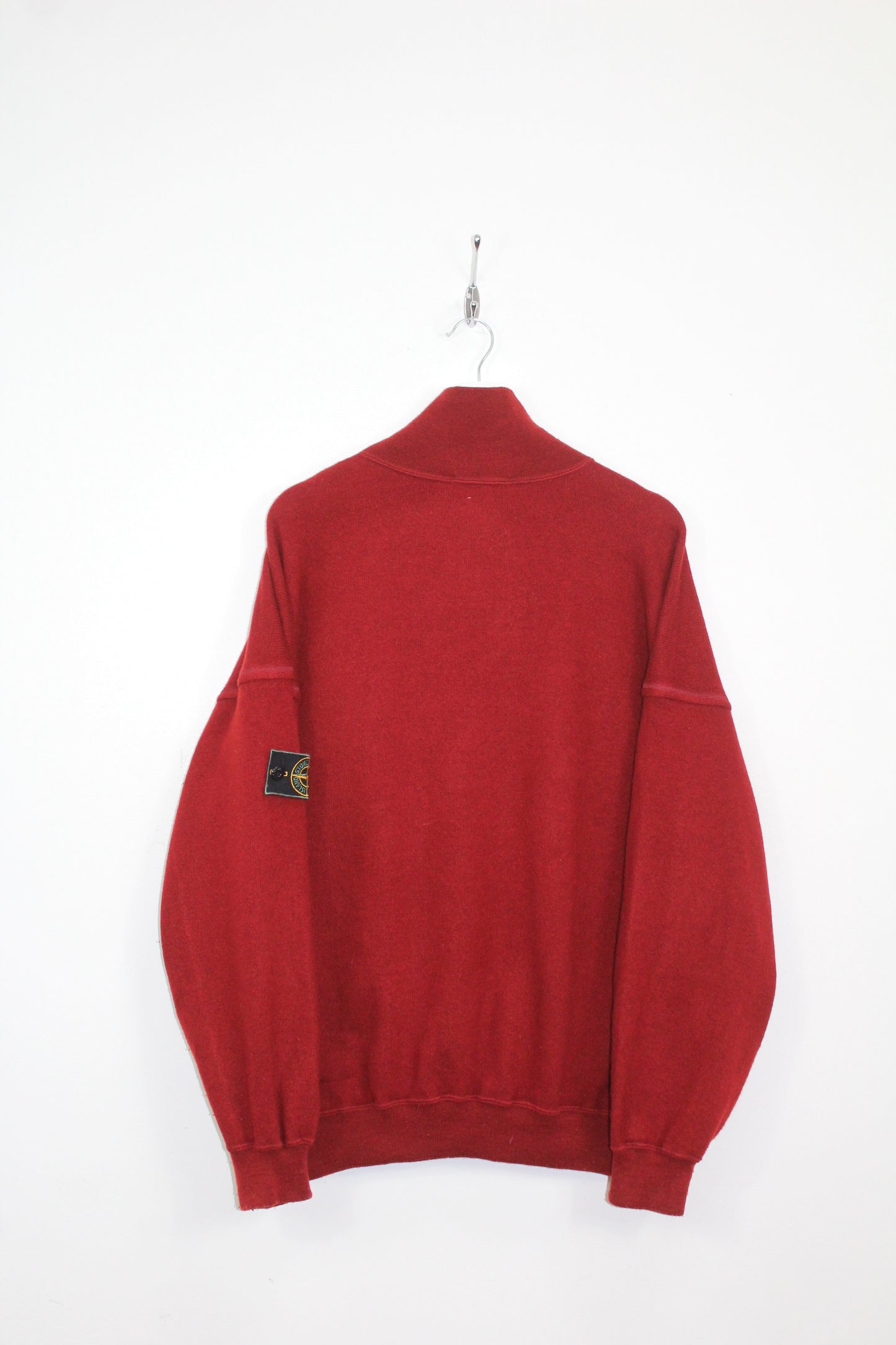 VINTAGE STONE ISLAND AW 1989 ZIPPED MOCK NECK WOOL SWEATSHIRT MEDIUM