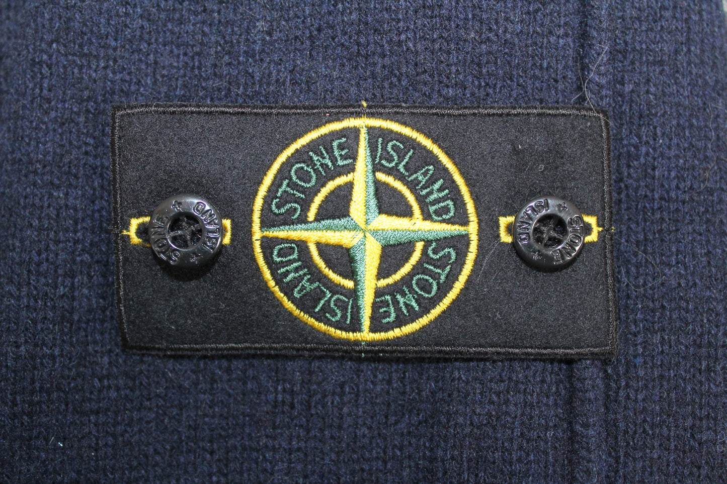 STONE ISLAND WOOL KNIT HOODIE JUMPER SMALL