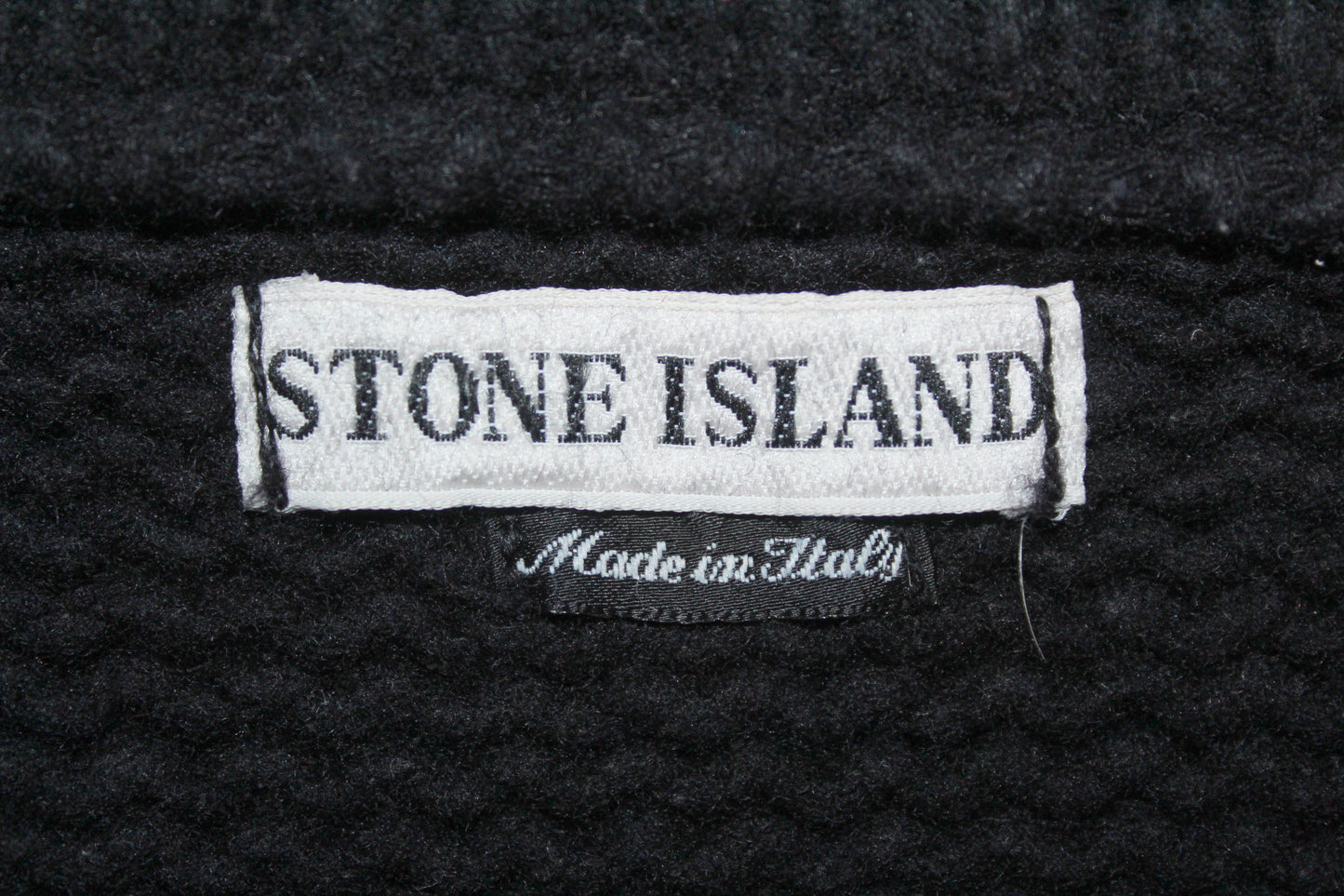 VINTAGE STONE ISLAND AW 1998 HEAVYWEIGHT WOOL KNIT ZIP UP JUMPER XL