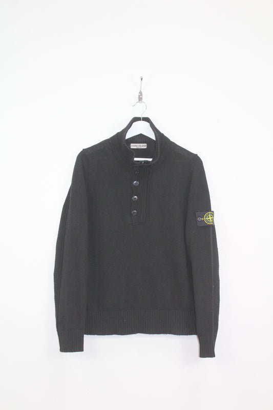 STONE ISLAND AW 2008 1/4 ZIP-BUTTONS WOOL KNIT SWEATSHIRT MEDIUM