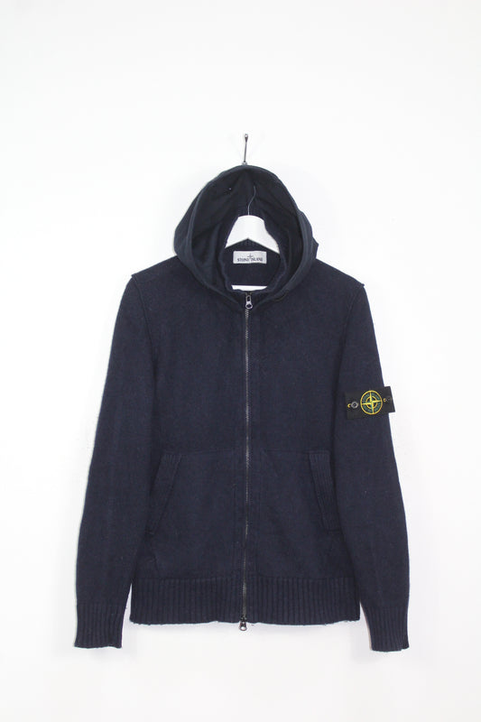 STONE ISLAND WOOL KNIT HOODIE JUMPER SMALL
