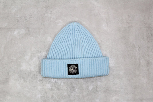 STONE ISLAND LOGO-APPLIQUED WOOL RIBBED BEANIE